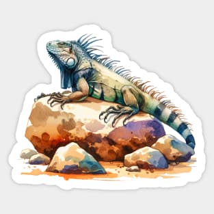 Watercolor Iguana Sticker